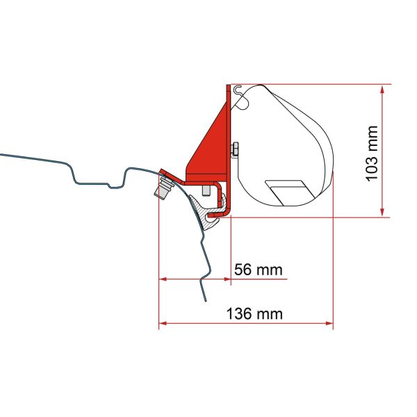 Markisenadapter Kit Combi Rail Bracket – Brandrup für Markise F35 pro