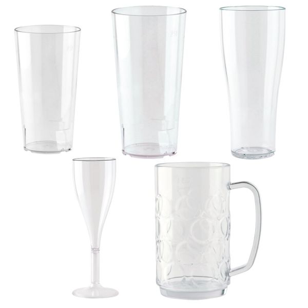 Premium-Campinggläser aus PC/SAN – glasklar, Bierkrug, 500 ml