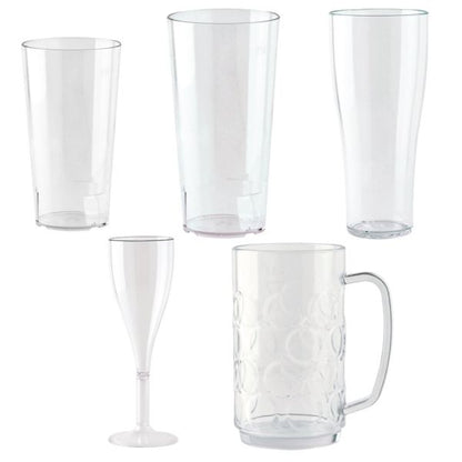 Premium-Campinggläser aus PC/SAN – glasklar, Bierkrug, 500 ml
