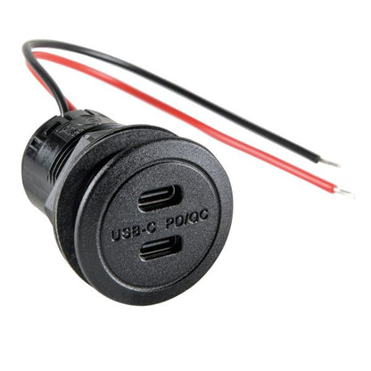 Einbausteckdose USB-C 12 – 24 V DC mit integriertem Spannungswandler, USB-C