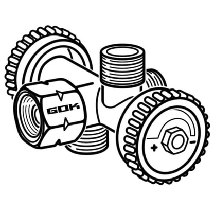 Abzweigventil, G 1/4 LH-ÜM x 2 x G 1/4 LH-KN