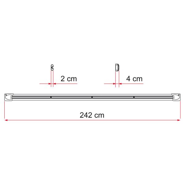 Verstärkungsprofil Fixing-Bar CB, silber, l:240 cm, 2er-Set