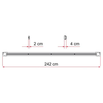 Verstärkungsprofil Fixing-Bar CB, silber, l:240 cm, 2er-Set