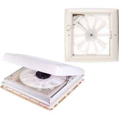 Dachhaube mit Ventilator, 12 Volt, transparent