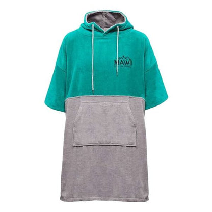 Badehandtuch Poncho, türkis-hellgrau, M