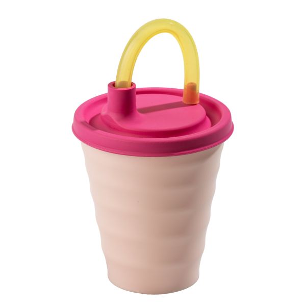 Trinkbecher mit Deckel, rosa