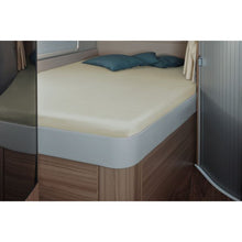 Spannbettlaken, 142 x 195 (158 / 42) cm für französisches Bett im Reisemobil, silber