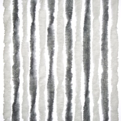 Flauschvorhang 100 cm breit, blau | silber