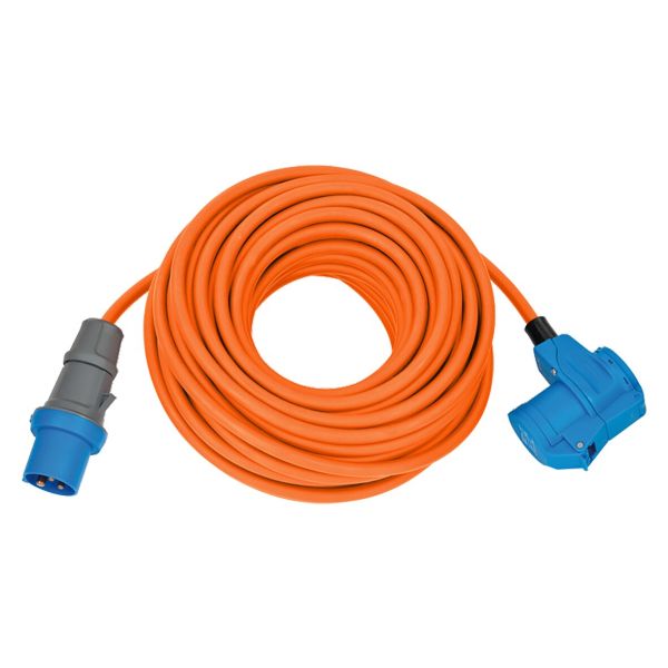 Verlängerungskabel Camping CEE-CEE/Schuko, 1,5 m orange