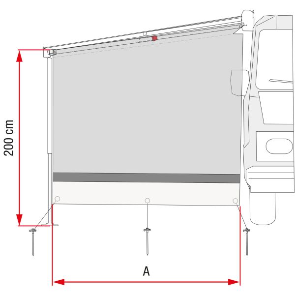 Seitenwand Sun View Side, 210 cm, für Markise CS/F35