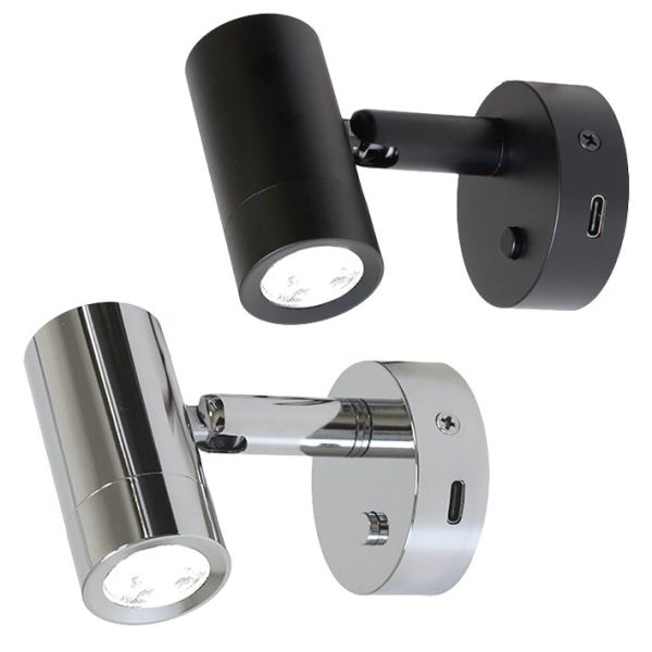 Aufbauspot Mini Tube D4, Power LED, USB-C, mit Schalter