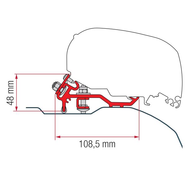 Markisenadapter Kit Fiat Ducato/Jumper/Boxer H2 – Deep Black