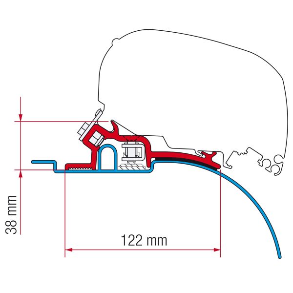 Markisenadapter Kit Fiat Ducato (≥ 1994 ≤ 2006 – Low Profile)