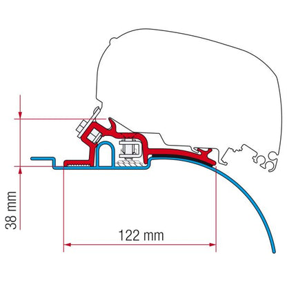 Markisenadapter Kit Fiat Ducato (≥ 1994 ≤ 2006 – Low Profile)