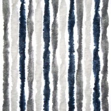 Flauschvorhang 56 cm breit, blau | silber, 175 cm