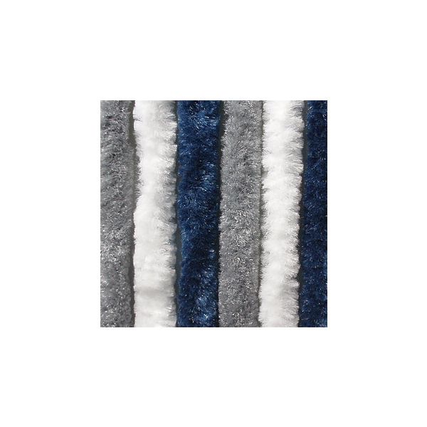 Flauschvorhang 100 cm breit, blau | silber