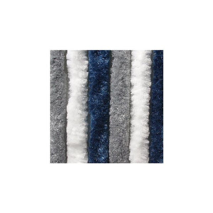 Flauschvorhang 100 cm breit, blau | silber