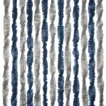 Flauschvorhang 56 cm breit, blau | silber, 175 cm