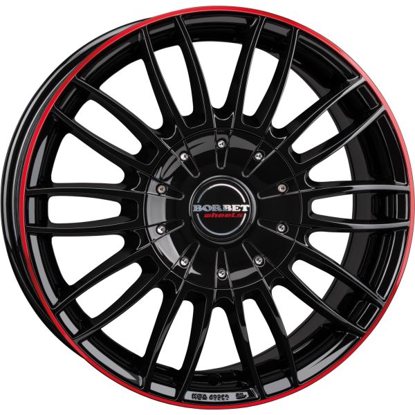 Aluminiumfelge CW3 für Fiat Ducato mit Heavy-Chassis, black glossy red ring, 7,5 x 18"
