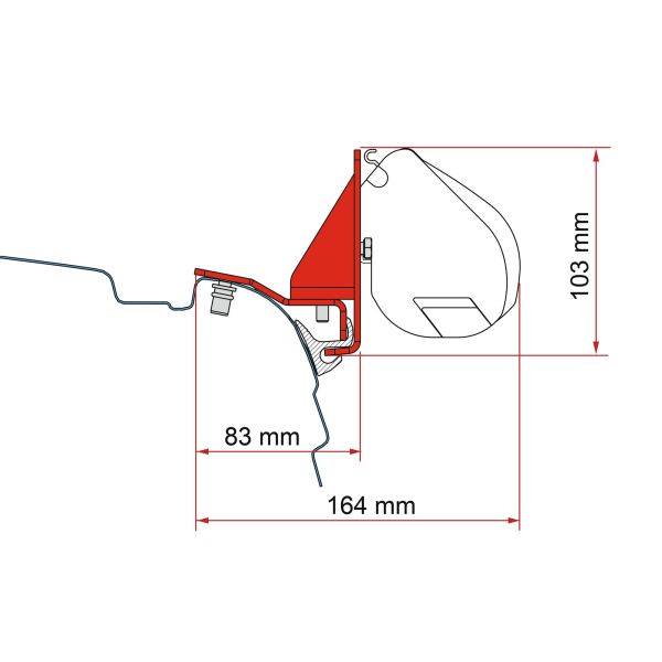 Markisenadapter Kit VW T5/T6 Multirail Reimo für Markise F35 pro