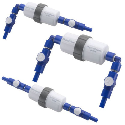 Aktivkohlefilter mit Einbauset myclean®water active UniQuick, beiseitig gerade Anschlüsse