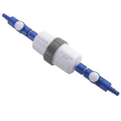 Aktivkohlefilter mit Einbauset myclean®water active Schlauch, beidseitig gewinkelte Anschlüsse