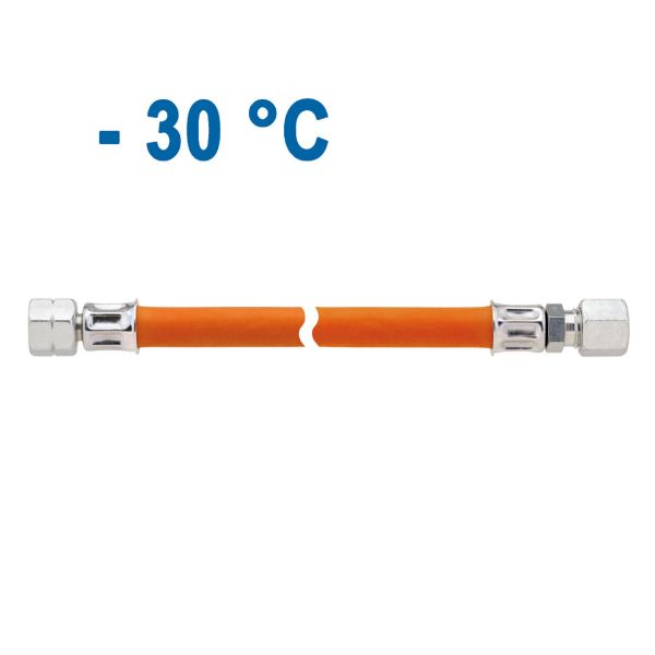 Mitteldruck-Schlauchleitung 10 bar, G 1/4 LH-ÜM x RVS 10, 400 mm