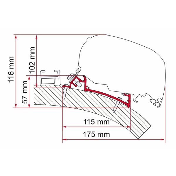 Markisenadapter Carthago Chic 550 für F80