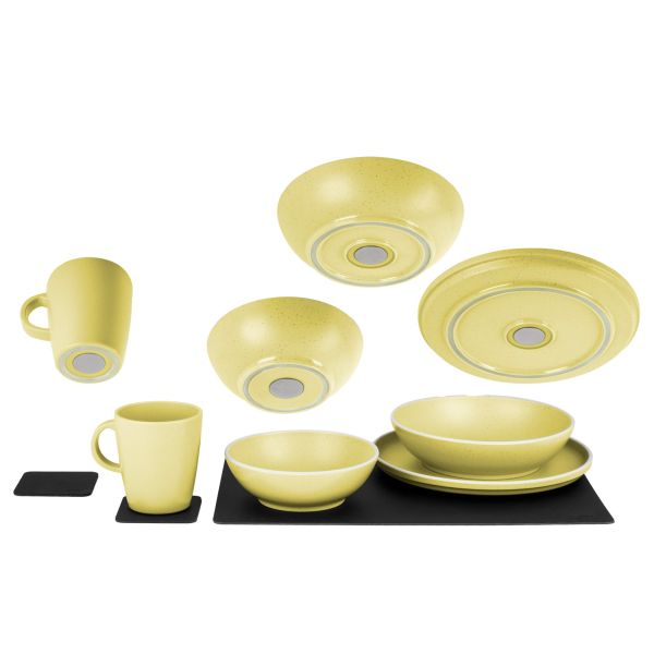 Geschirrset Dolomit magnetisch, weiß