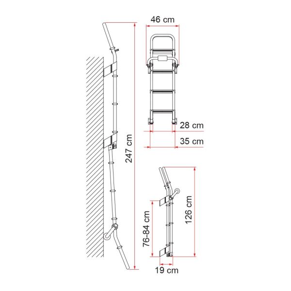Außenleiter Deluxe 8 klappbar, 247 cm