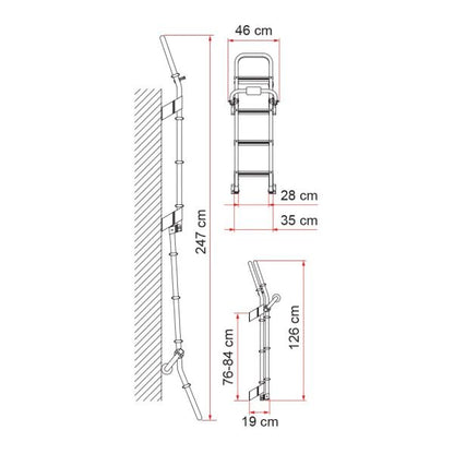 Außenleiter Deluxe 8 klappbar, 247 cm