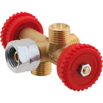 Abzweigventil, G 1/4 LH-ÜM x 2 x G 1/4 LH-KN