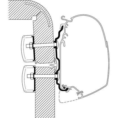 Adapter für Hymer Exsis / Hymer Camp ab Bj. 2012 zu TO Serie 5 und 8, 2,60 m