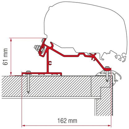 Markisenadapter Caravan Roof, 370 cm