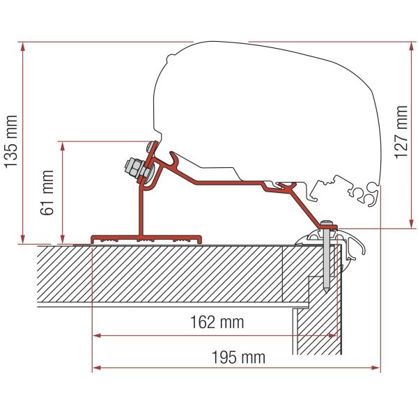 Markisenadapter Caravan Roof, 370 cm