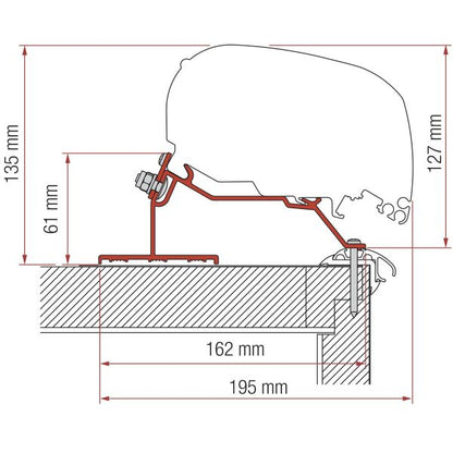 Markisenadapter Caravan Roof, 370 cm