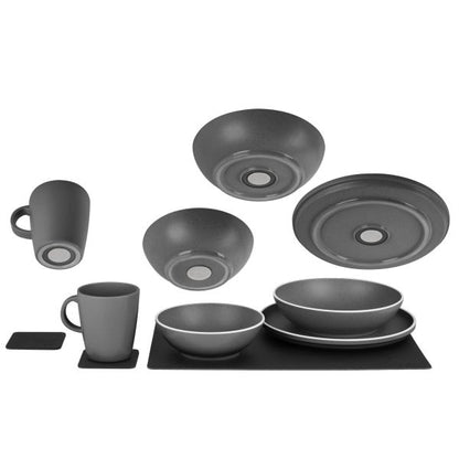 Geschirrset Dolomit magnetisch, weiß