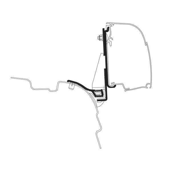 Adapter VW T5 / T6 kurzer Radstand mit Reimo Multi Rail für Thule 4200