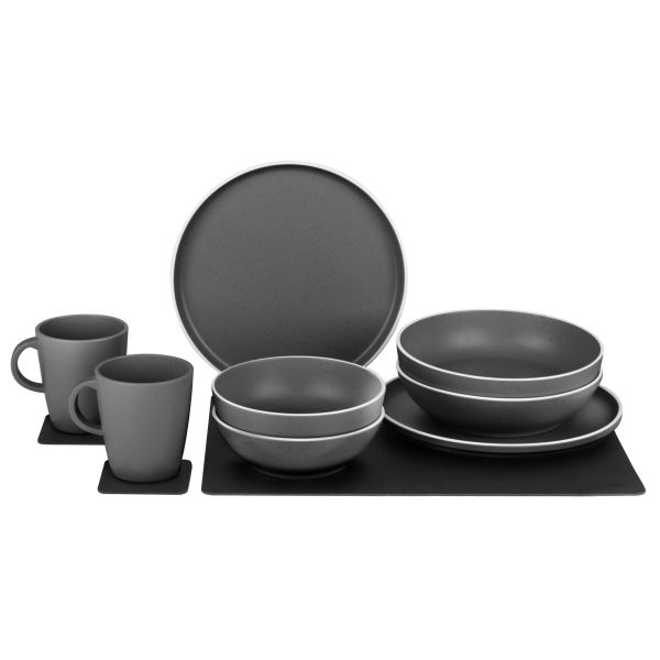 Geschirrset Dolomit magnetisch, weiß