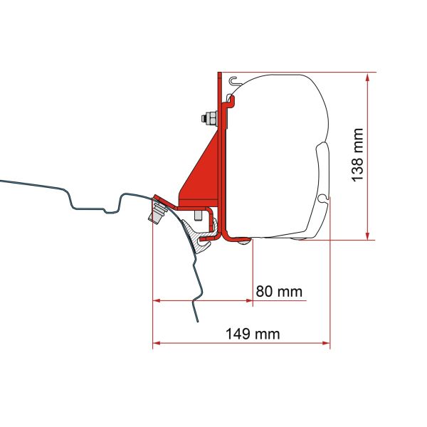 Markisenadapter Kit Combi Rail Bracket – Brandrup für Markise F45, F45s