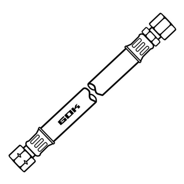 Mitteldruck-Schlauchleitung 10 bar, G1/4 LH-ÜM x RVS 8, 400 mm