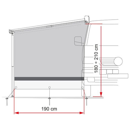 Seitenwand Sun View Side Van, 190 cm