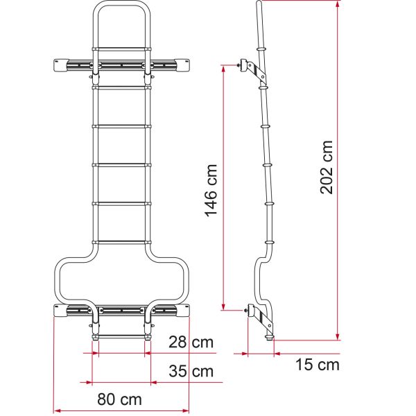 Heckleiter Deluxe DJ Ducato H3, silber, ab 2006