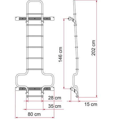 Heckleiter Deluxe DJ Ducato H3, silber, ab 2006