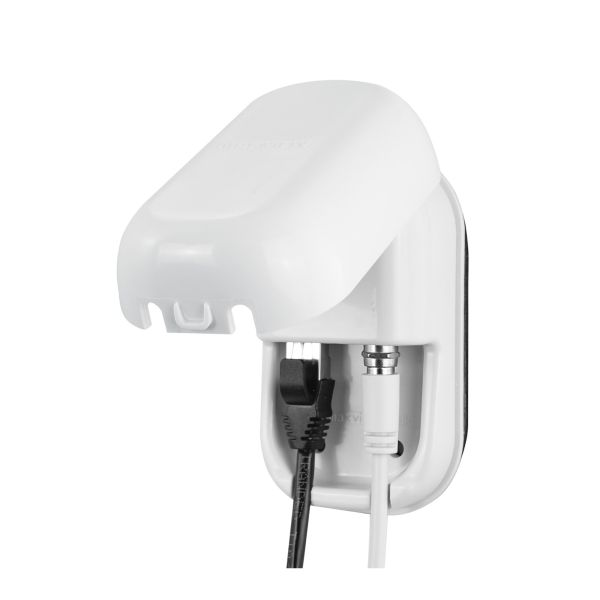 Sat-Außensteckdose Twin, F- / RJ45, weiß