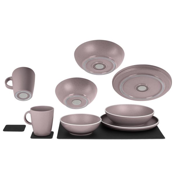 Geschirrset Dolomit magnetisch, weiß