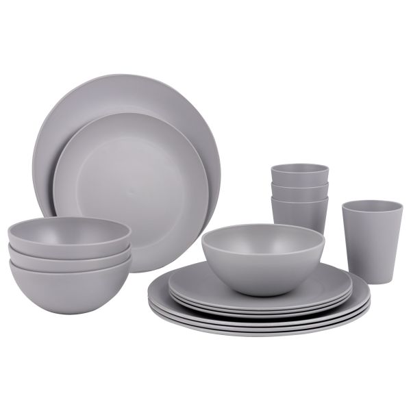 Geschirrset Renew, 16-teilig, grau