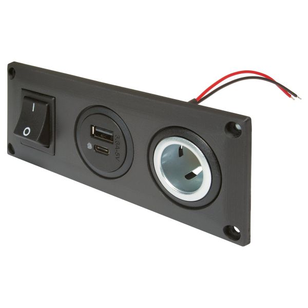 Einbausteckdose schaltbar, Power | USB-A | USB-C