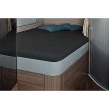 Spannbettlaken, 142 x 195 (158 / 42) cm für französisches Bett im Reisemobil, silber