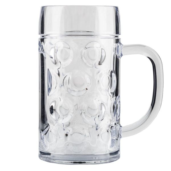 Premium-Campinggläser aus PC/SAN – glasklar, Bierkrug, 500 ml